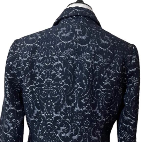 Cabi Women’s Blazer #109 Jacquard Velvet One Button Pockets Blue Paisley Size 6 - Picture 8 of 12